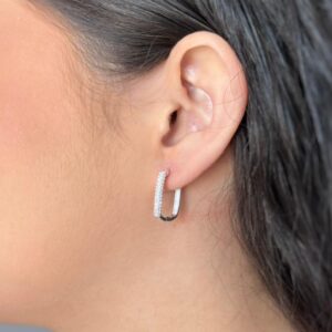 Argola Cravejada Retangular