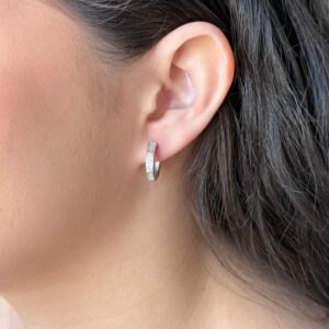 Argola Cravejada com Ródio