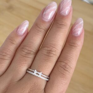 Anel Duplo Cravejado com Laço