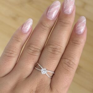 Anel Solitário Aro Duplo