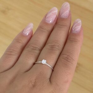 Anel Solitário Quadrado