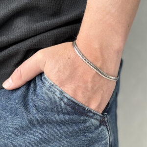 Pulseira Snake Prata de Bali