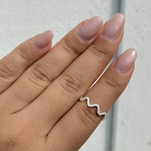 Anel Ondas Cravejado