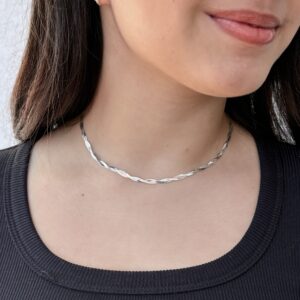 Choker Laminada Fios Trançados